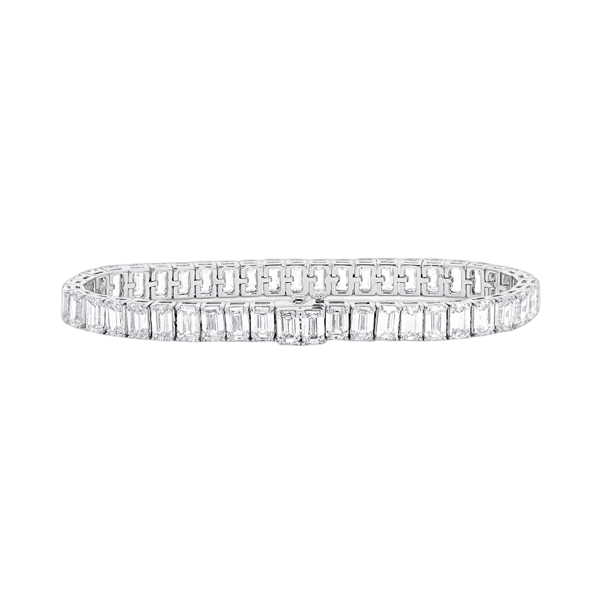 A bracelet made of small, clear diamonds arranged in a repeating pattern.