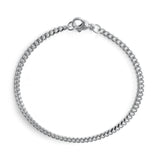 Curb Armband 3mm - Silber